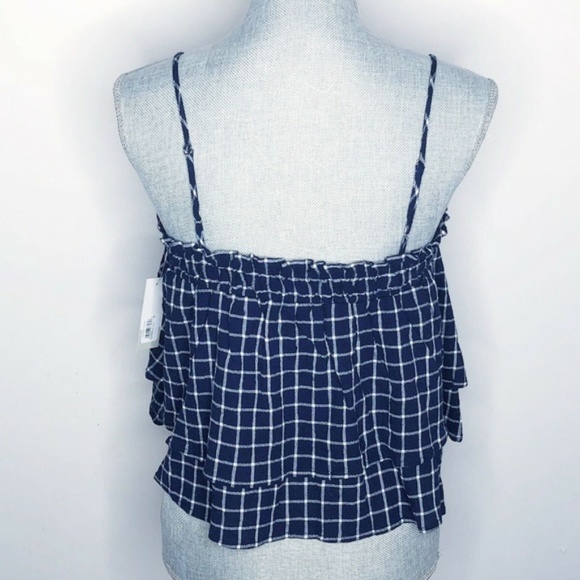 BP Crop Top Tiered Gingham Print Blue (Q39) - Picture 4 of 5